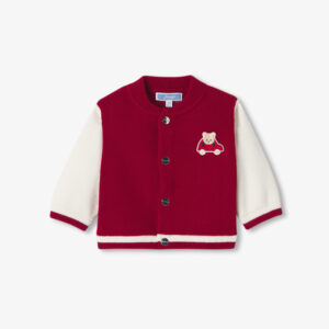 Baby boy varsity-style knitted cardigan