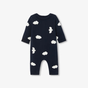 Baby knit jumpsuit with seagull motif