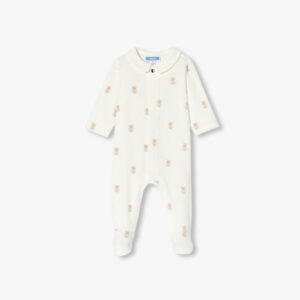 Baby velvet pyjamas with bear motif