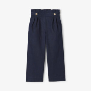Girl wide-leg jeans in raw denim