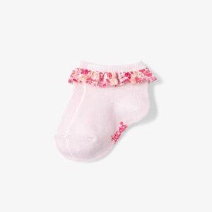 Baby girl socks with Liberty fabric ruffle