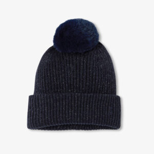 Girl ribbed knit and lurex beanie