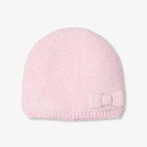 Baby girl garter stitch beanie