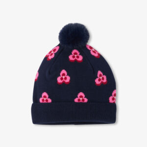Baby girl lined knit beanie