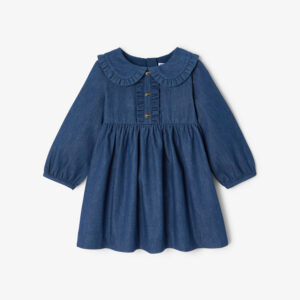 Baby girl dress in lightweight denim