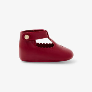 Baby girl patent leather T-strap soft slippers