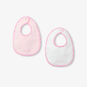 Baby girl set of 2 terry cloth bibs