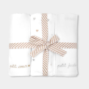 Set of 3 cotton muslin squares