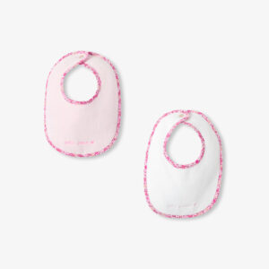 Baby girl set of 2 terry cloth bibs