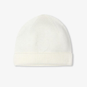 Baby knit beanie with hearts