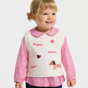 Baby girl sleeveless knit jumper