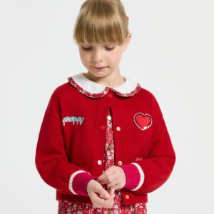 Girl wool blend Varsity cardigan