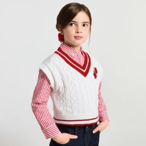 Girl sleeveless cotton jumper