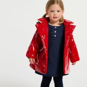 Baby girl glossy patent raincoat