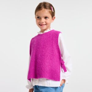 Girl sleeveless wool blend jumper