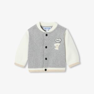 Baby boy varsity-style knitted cardigan