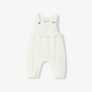 Baby girl polka dot velvet overalls