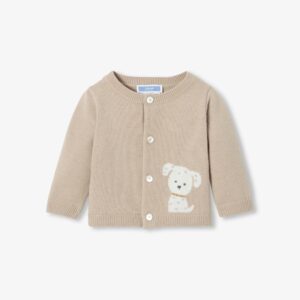 Baby dog intarsia jersey cardigan