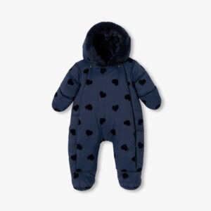Baby girl heart motif pramsuit