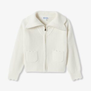 Girl trucker collar cardigan