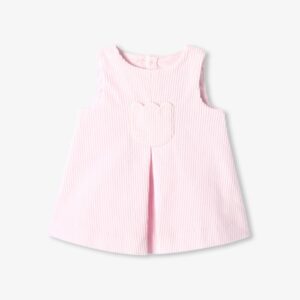 Baby girl thick-ribbed velvet pinafore dress