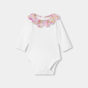 Baby girl long-sleeved bodysuit in cotton