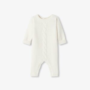 Baby garter stitch knit jumpsuit