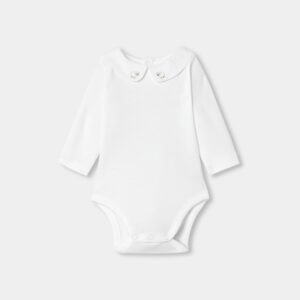 Baby long-sleeved bodysuit in interlock cotton