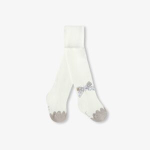 Baby girl tights with Liberty fabric bow