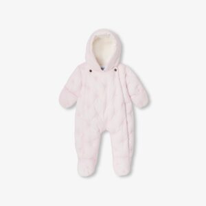 Baby girl embroidered poplin pramsuit